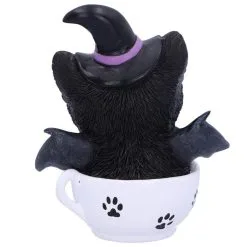 Schwarzes Hexen Kätzchen Mit Hexenbesen In Teetasse -Karnevalskostüme Herren Verkäufe schwarzes hexen kaetzchen in teetasse blck witch cat in tea cup halloween tichsdeko halloween figur 50723 03