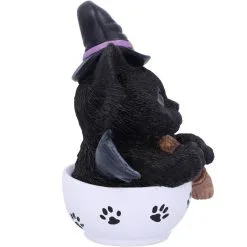 Schwarzes Hexen Kätzchen Mit Hexenbesen In Teetasse -Karnevalskostüme Herren Verkäufe schwarzes hexen kaetzchen in teetasse blck witch cat in tea cup halloween tichsdeko halloween figur 50723 04
