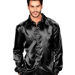 70s Disco Hemd Schwarz