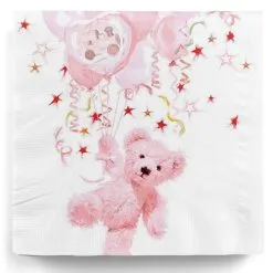 Servietten Rosa Teddy Girl 20 St.
