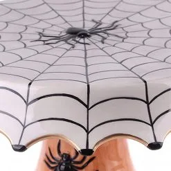 Halloween Spinnweben Keramik Kuchenplatte 30cm -Karnevalskostüme Herren Verkäufe spinne und spinnweben keramik tortenplatte halloween und gothic wohnaccessoires und homeware 54632 2