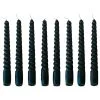 Gedrehte Tafelkerzen Schwarz 8er Pack