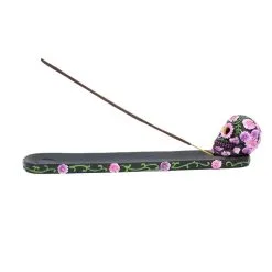 Sugar Skull Mit Blumen Räucherstäbchen Halter -Karnevalskostüme Herren Verkäufe sugar skull mit flowers raeucherstaebchen halter sugar skull with flowers incense burner 50735 03