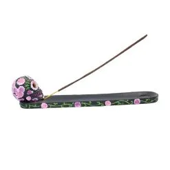 Sugar Skull Mit Blumen Räucherstäbchen Halter -Karnevalskostüme Herren Verkäufe sugar skull mit flowers raeucherstaebchen halter sugar skull with flowers incense burner 50735 07