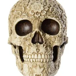 Totenschädel Mit Blütendesign -Karnevalskostüme Herren Verkäufe totenkopf mit bluetendesign totenschaedel dekoration skull with flower design 29106 2