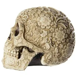 Totenschädel Mit Blütendesign -Karnevalskostüme Herren Verkäufe totenkopf mit bluetendesign totenschaedel dekoration skull with flower design 29106 3