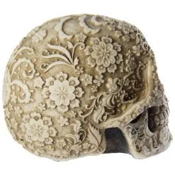 Totenschädel Mit Blütendesign -Karnevalskostüme Herren Verkäufe totenkopf mit bluetendesign totenschaedel dekoration skull with flower design 29106 4