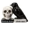 Totenschädel & Rabe Als Salz & Pfefferstreuer -Karnevalskostüme Herren Verkäufe totenkopf und rabe salz und pfefferstreuer skull and raven salt and pepper shaker gothic tischdeko 54743 01
