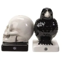 Totenschädel & Rabe Als Salz & Pfefferstreuer 13 Totenschädel & Rabe Als Salz & Pfefferstreuer -Karnevalskostüme Herren Verkäufe totenkopf und rabe salz und pfefferstreuer skull and raven salt and pepper shaker gothic tischdeko 54743 05