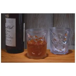 Totenschädel Whisky Glas -Karnevalskostüme Herren Verkäufe totenkopf whisky glaeser skull glass clear halloween geschirr und deko 51382 2