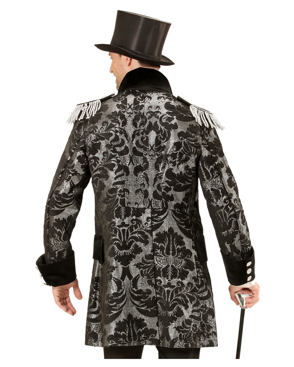 Venezianischer Gardefrack Schwarz-silber 4 Venezianischer Gardefrack Schwarz-silber – Bild 2