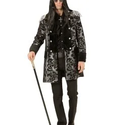 Venezianischer Gardefrack Schwarz-silber 8 Venezianischer Gardefrack Schwarz-silber -Karnevalskostüme Herren Verkäufe venezianischer piratenfrack silber schwarz parade coat silver black bild3 27152