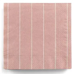 20 Rosé Servietten Mit Nadelstreifen