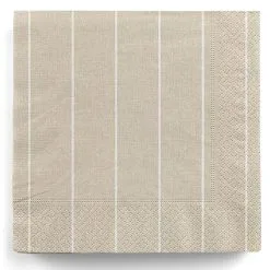 20 Beige-Weiße Streifen-Servietten