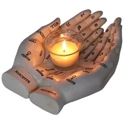 Weiße Chiromantie-Hände Teelichthalter -Karnevalskostüme Herren Verkäufe weisse handlese haende kerzenhalter weisse chiromantie haende teelichthalter 51058 06
