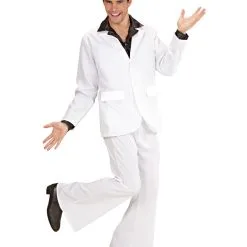 Weißer 70´s Disco Partyanzug -Karnevalskostüme Herren Verkäufe weisser night fever partyanzug 70er jahre disco anzug 70s white disco suit 36833 04