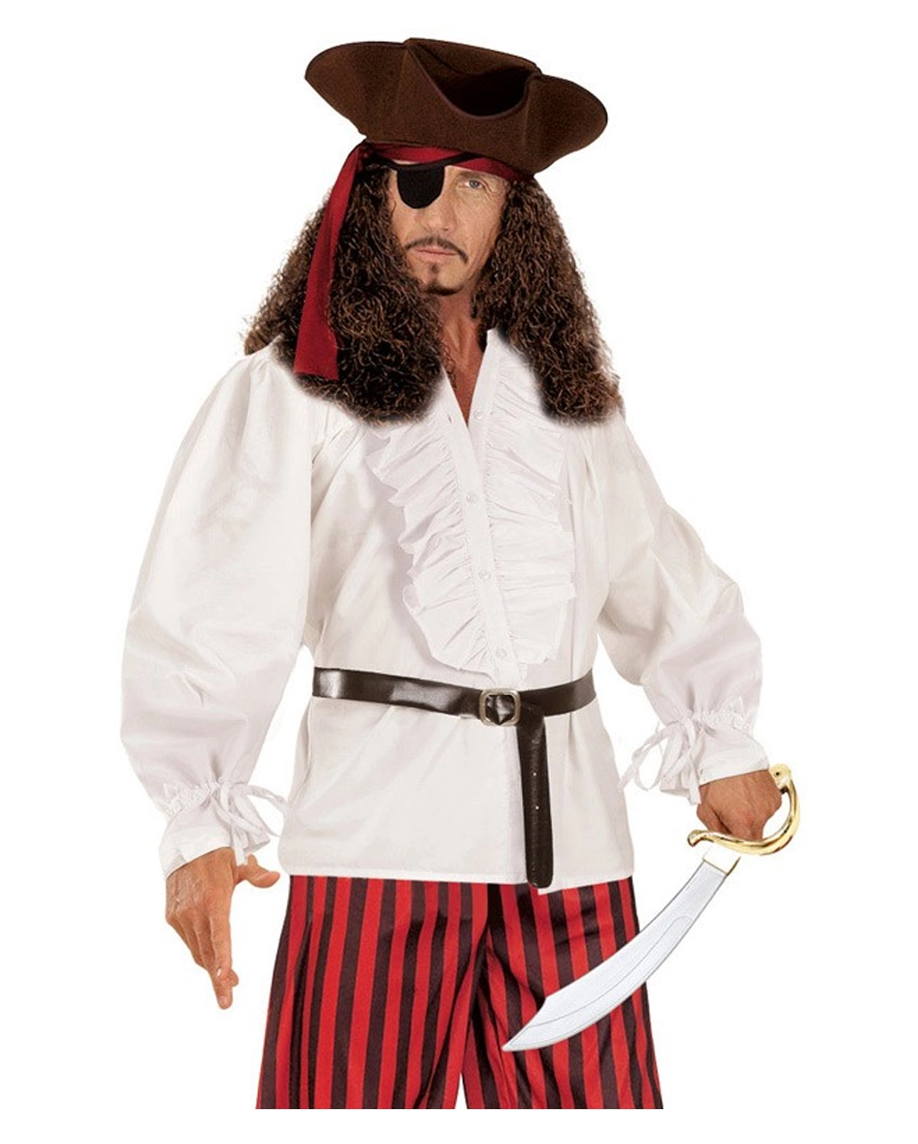 Weißes Herrenhemd Mit Rüschen & Knöpfen 6 Weißes Herrenhemd Mit Rüschen & Knöpfen – Bild 4